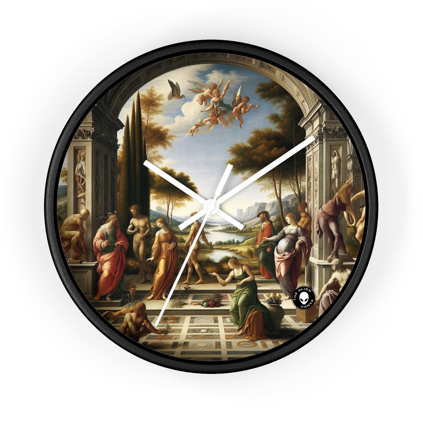 "El renacimiento de una ciudad: combinación de elegancia clásica con energía urbana moderna" - The Alien Wall Clock Renaissance Art