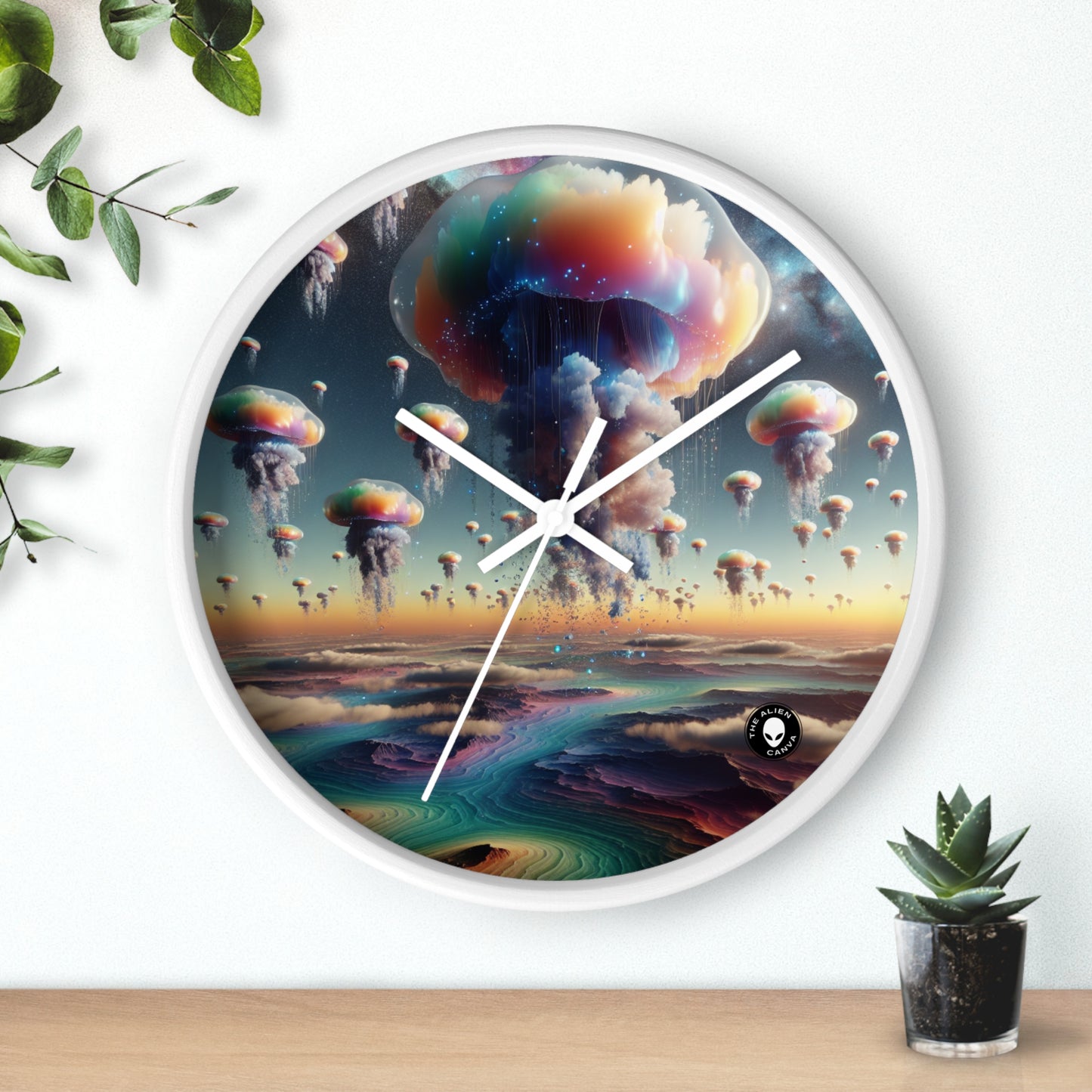 "Jellyfish Sky: A Surreal World" - The Alien Wall Clock