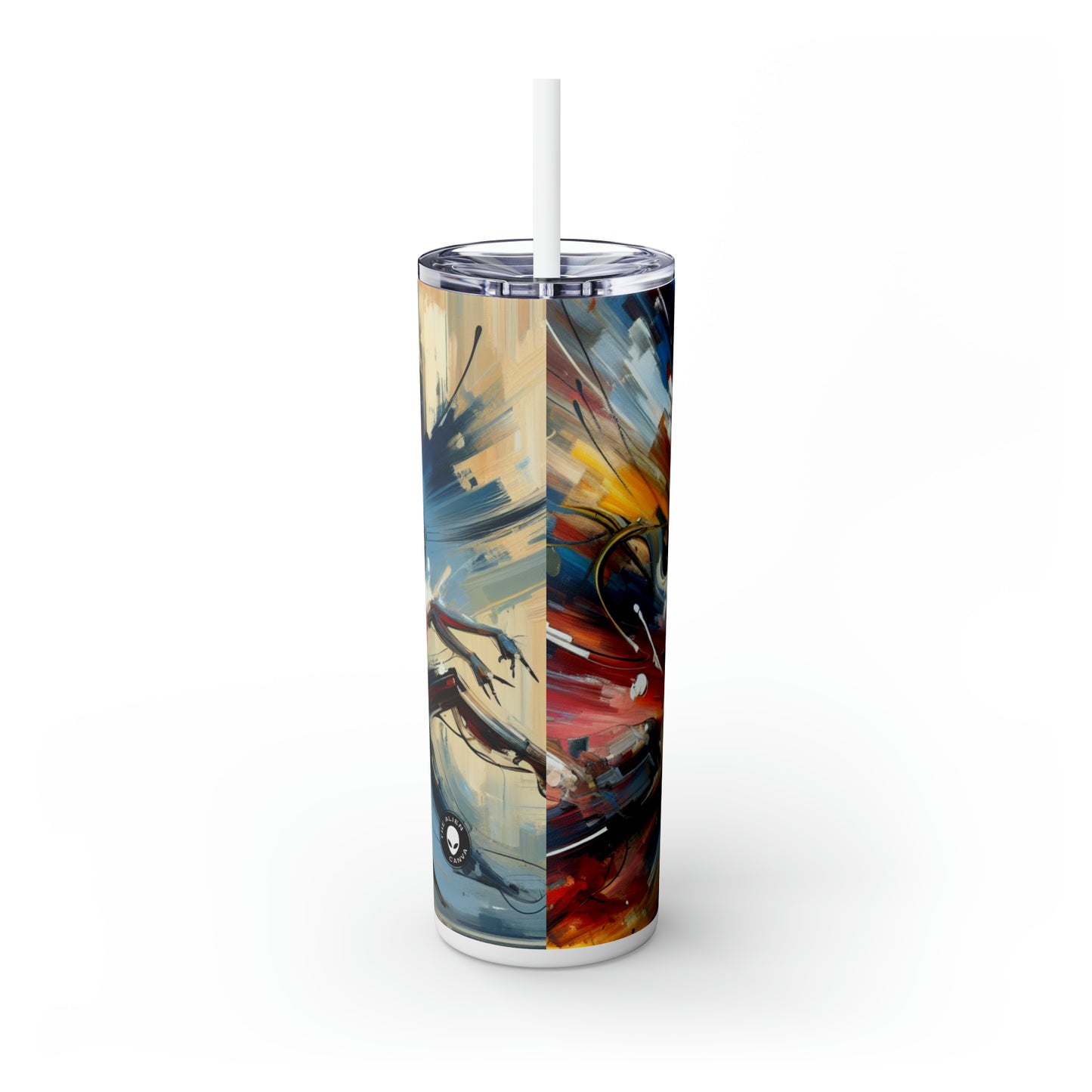 "Dance-Off Fury: A Vibrant Battle of Rival Street Crews" - The Alien Maars® Skinny Tumbler with Straw 20oz Action Art