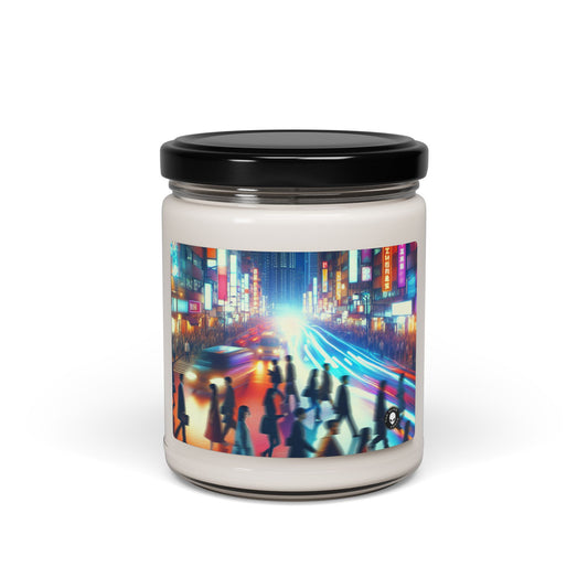 "Neon Night Street" - Vela de soja con aroma a alienígena de 9 oz