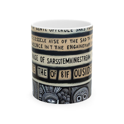 "Intersecting Realities: An Outsider Art Interpretation" - The Alien Ceramic Mug 11oz Outsider Art