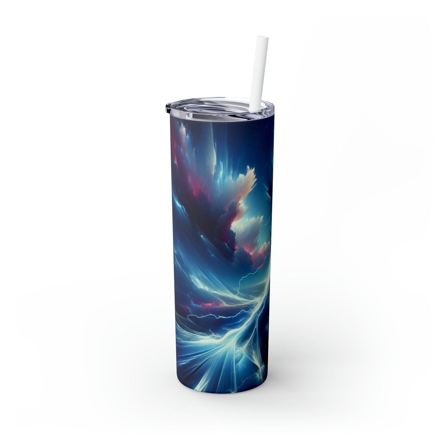 "Électricité dans le ciel" - The Alien Maars® Skinny Tumbler avec paille 20oz Style d'art numérique