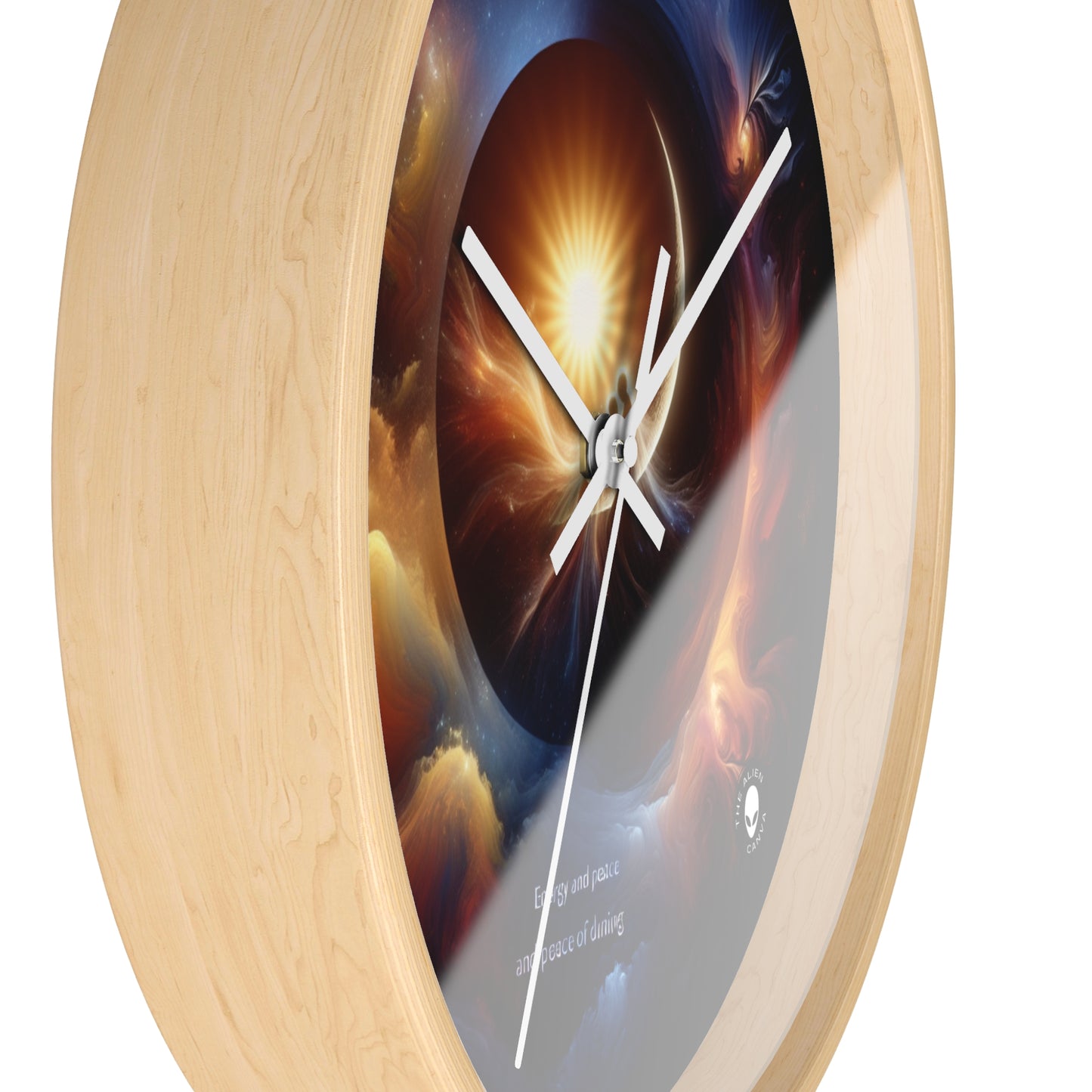 "Celestial Embrace: The Fusion of Sun and Moon" - The Alien Wall Clock