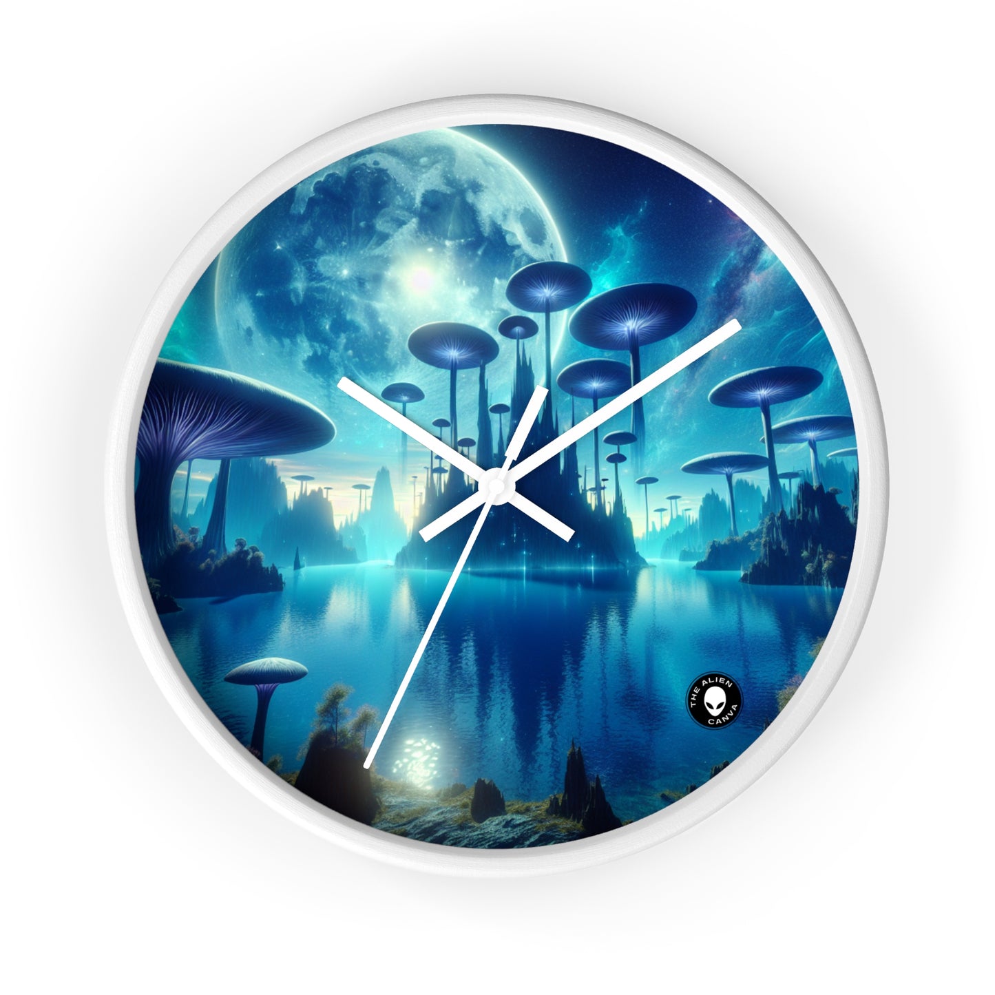 "Moonlit Mushroom Lake" - The Alien Wall Clock