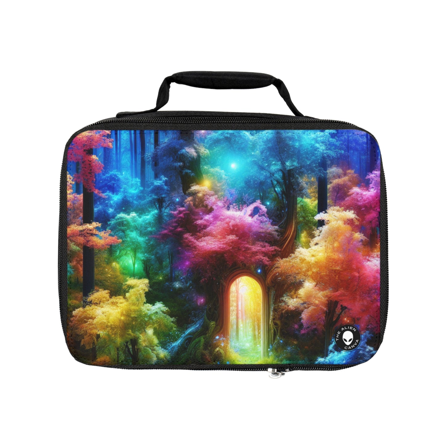 "Enchanted Rainbow Forest: Gateway to the Unseen Realm"- The Alien Lunch Bag