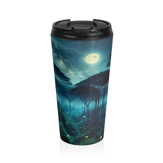 "Moonlit Enchantment" - La taza de viaje de acero inoxidable de Alien