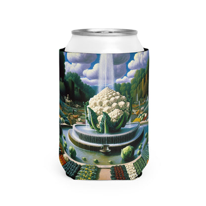 "La fuente vegetal: un conglomerado de coliflor" - The Alien Can Cooler Sleeve Surrealism