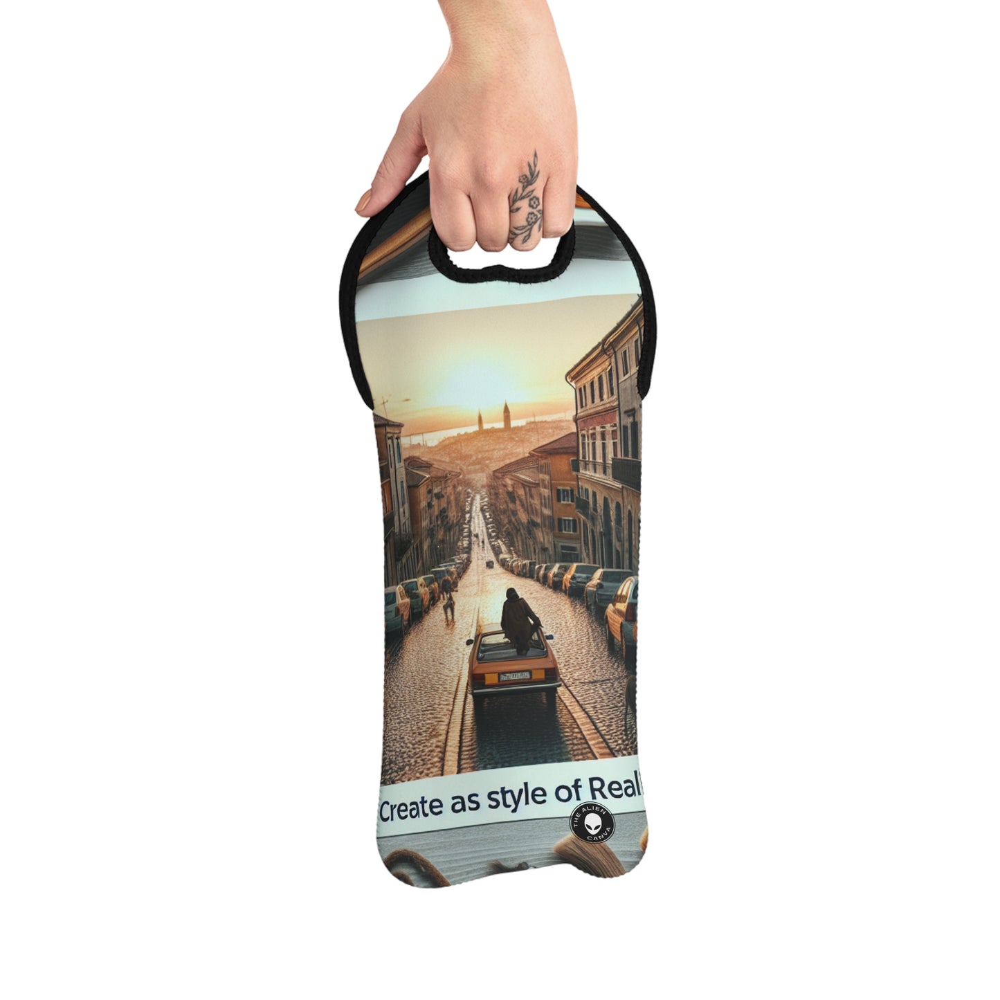 "Serenidad en las pinceladas: realismo inmersivo en la tranquilidad de la naturaleza" - The Alien Wine Tote Bag Realismo