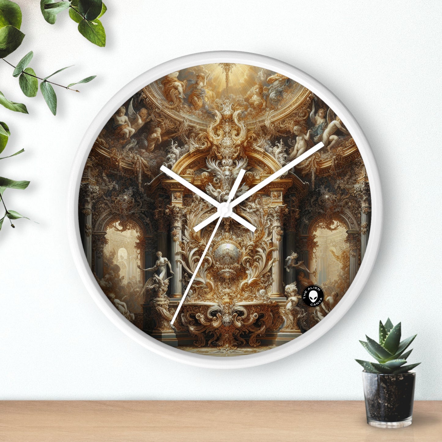 "Banquete barroco: una fiesta de opulencia" - El reloj de pared alienígena Barroco