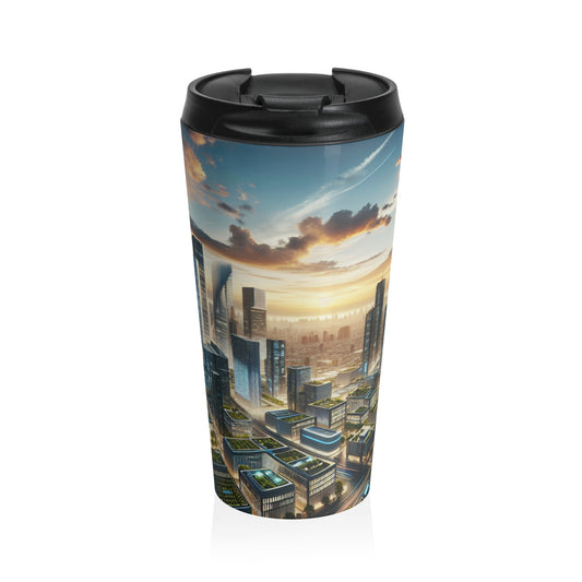 "Future Metropolis: A Neo-Futuristic Urban Utopia" - The Alien Stainless Steel Travel Mug Neo-futurism