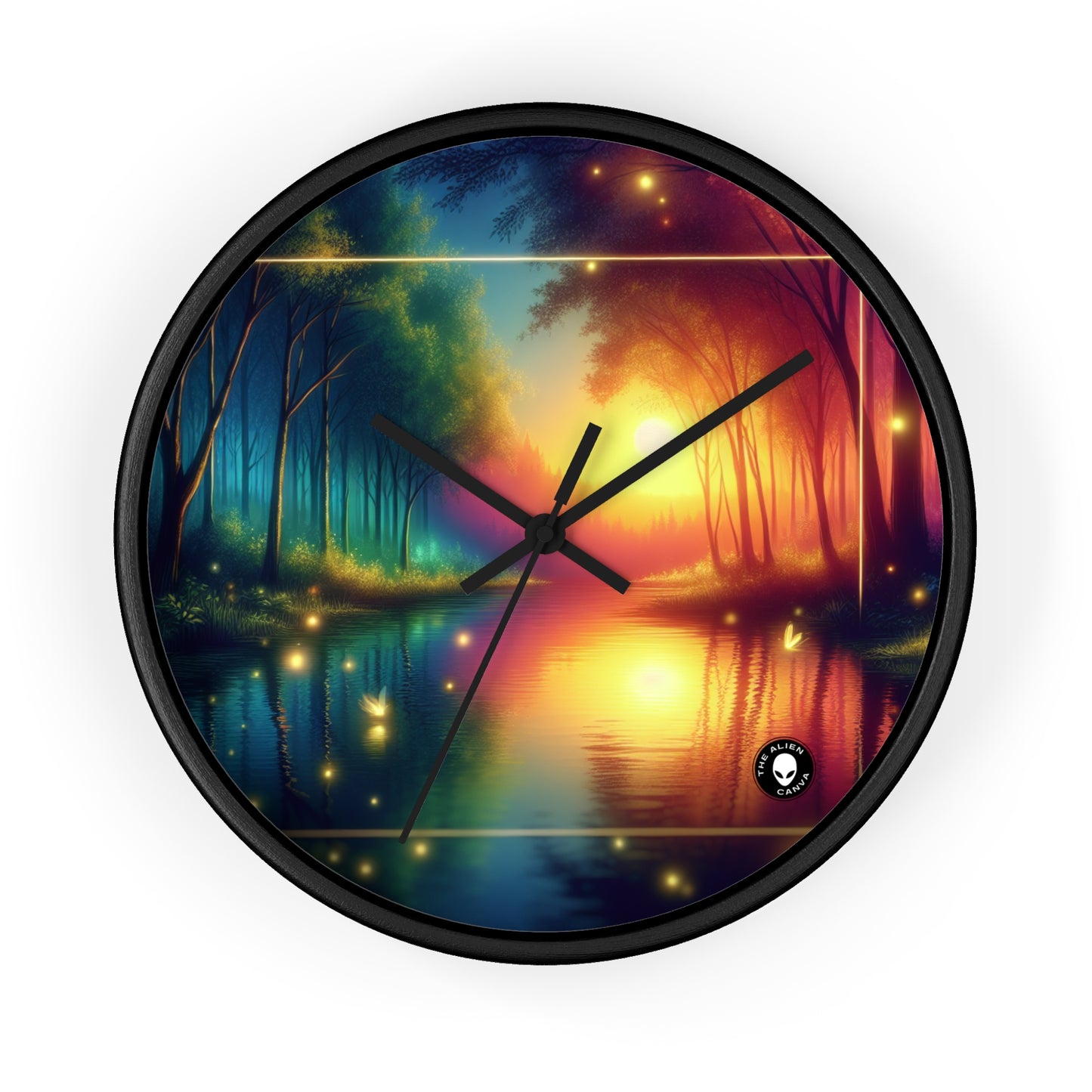 "Dusk Enchantment: A Magical Forest Scene" - The Alien Wall Clock