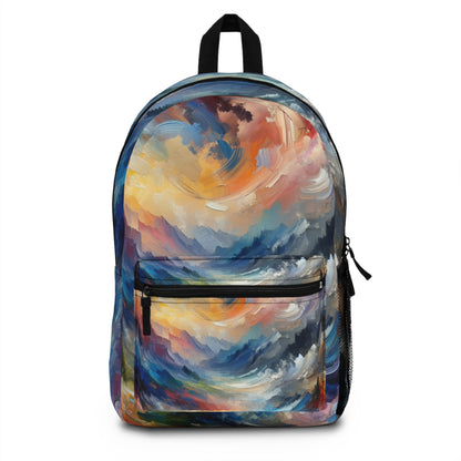 "Paysage abstrait : explorer les profondeurs émotionnelles à travers la couleur et la texture" - Le style expressionnisme abstrait du sac à dos Alien