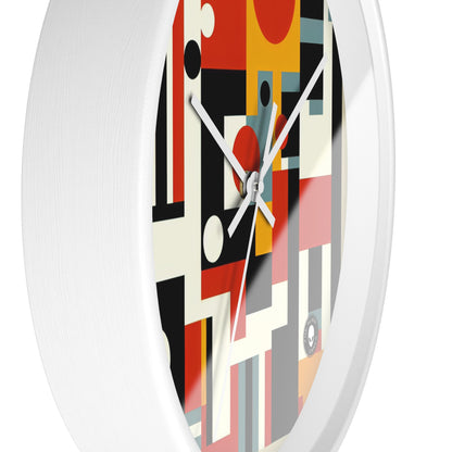 "Paisaje urbano futurista: armonización del arte y la tecnología en una obra maestra constructivista dinámica" - The Alien Wall Clock Constructivism