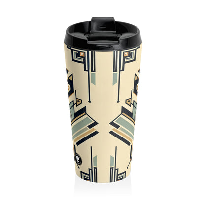 "Glamorous Nights: An Art Deco Cityscape" - The Alien Stainless Steel Travel Mug Art Deco