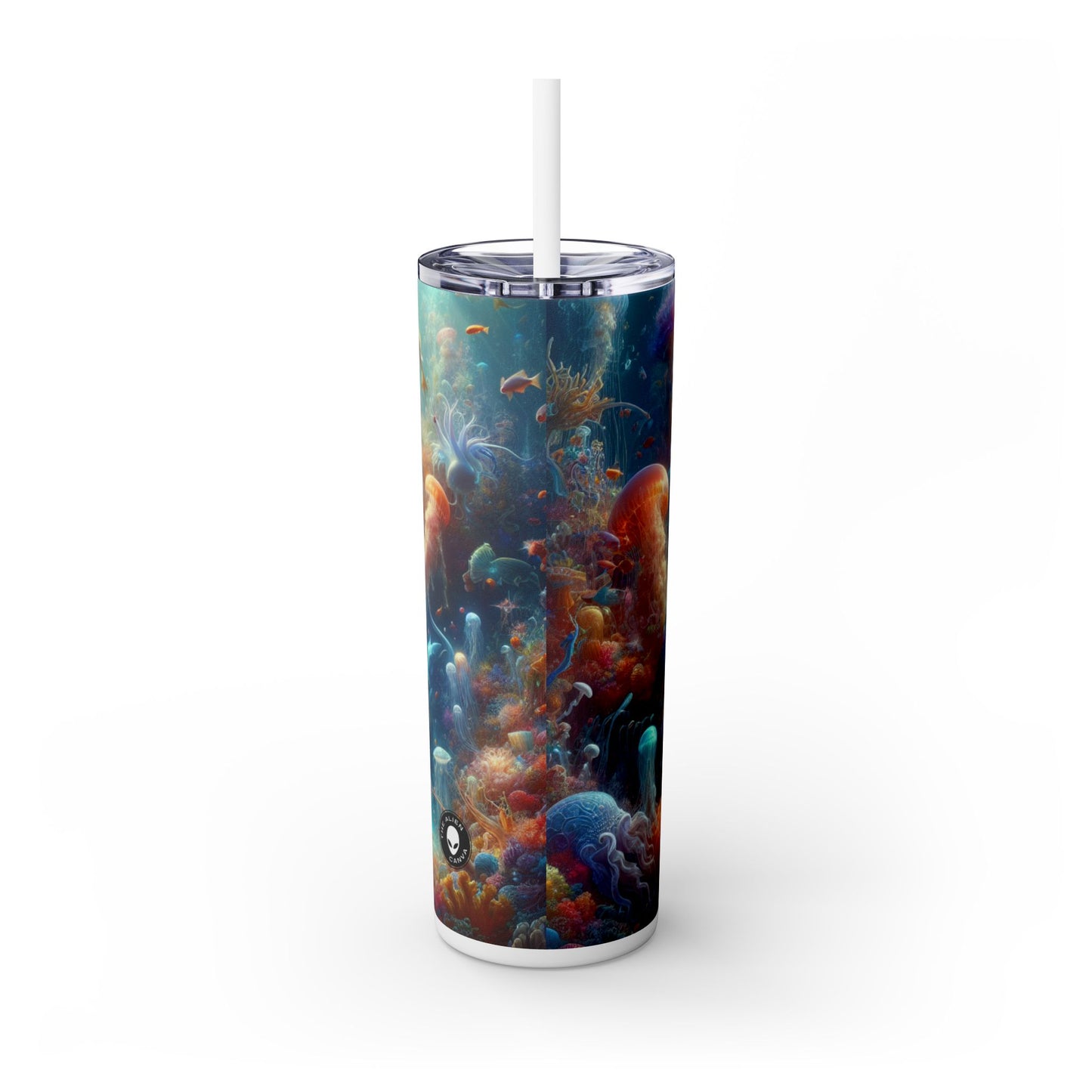 "Enchanted Aquatic Wonderland" - The Alien Maars® Skinny Tumbler with Straw 20oz