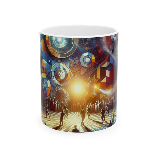 "El vuelo del artista: una danza sincronizada con la naturaleza" - The Alien Ceramic Mug 11oz Performance Art