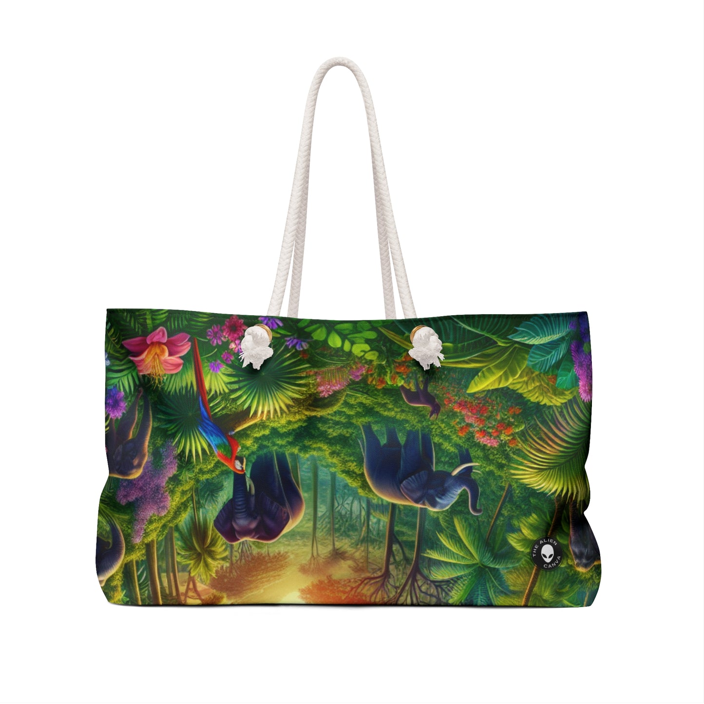 "Sundown in the Wild: A Rainbow Jungle Adventure" - The Alien Weekender Bag