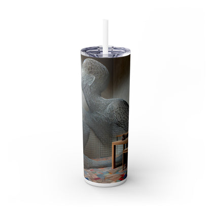 "Harmony Reimagined: Nature, Technology, and the Modern World" - The Alien Maars® Skinny Tumbler with Straw 20oz Installation Sculpture