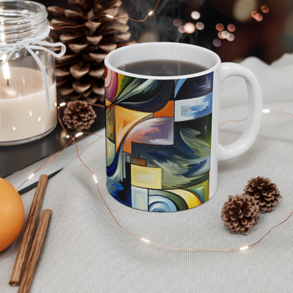 "A Tension of Shapes" - The Alien Ceramic Mug 11oz Abstract Expressionism Style