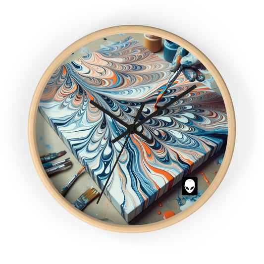 "Tilting the Canvas: Acrylic Pouring Exploration" - The Alien Wall Clock Acrylic Pouring Style