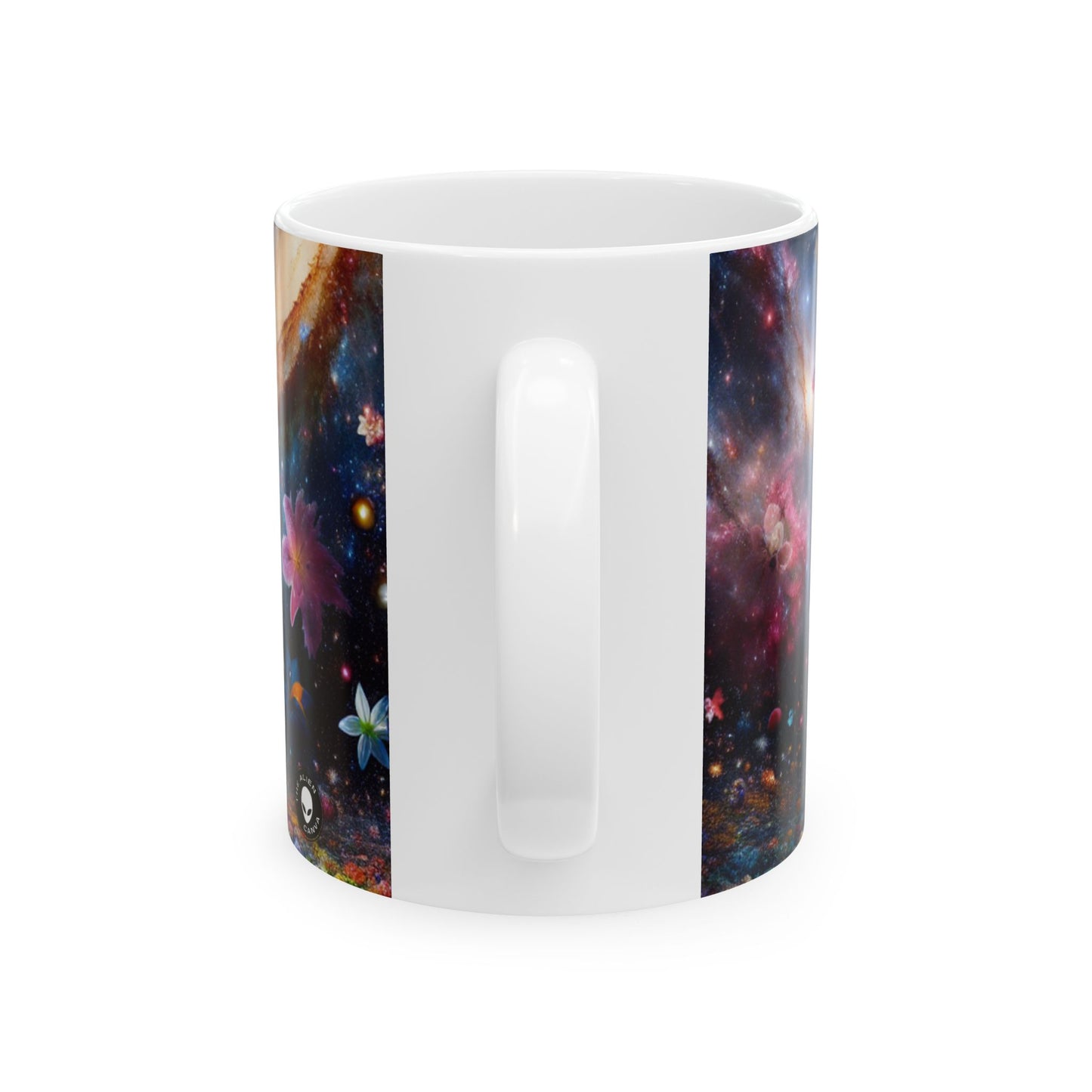 "Constelaciones florales" - Taza de cerámica extraterrestre de 11 oz