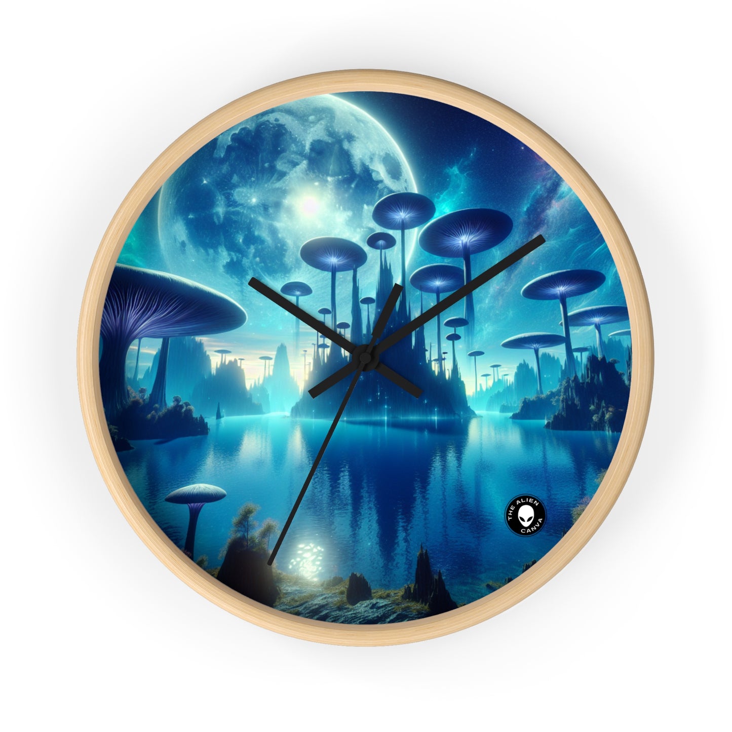 "Moonlit Mushroom Lake" - The Alien Wall Clock