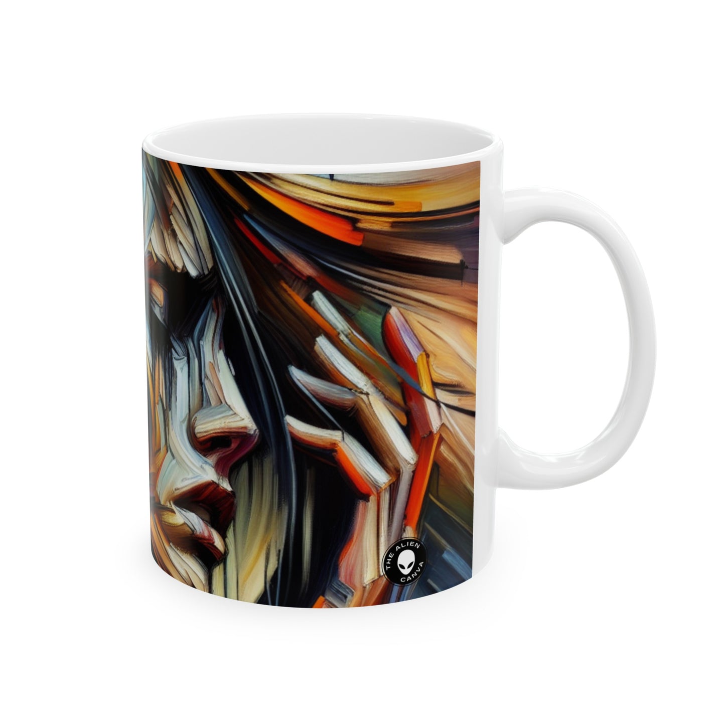 "Night Pulse: Expressions of Urban Chaos" - La tasse en céramique Alien 11oz Expressionnisme