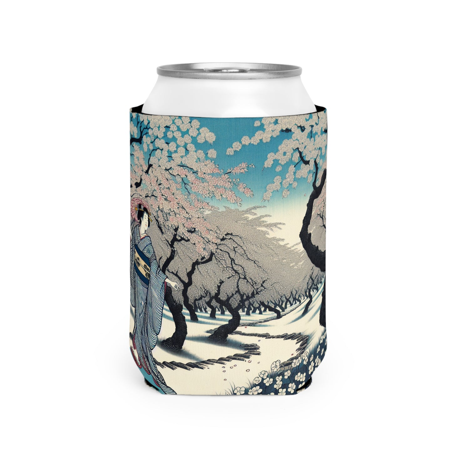 "Blossoming Sky" - The Alien Can Cooler Sleeve Ukiyo-e (Japanese Woodblock Printing)