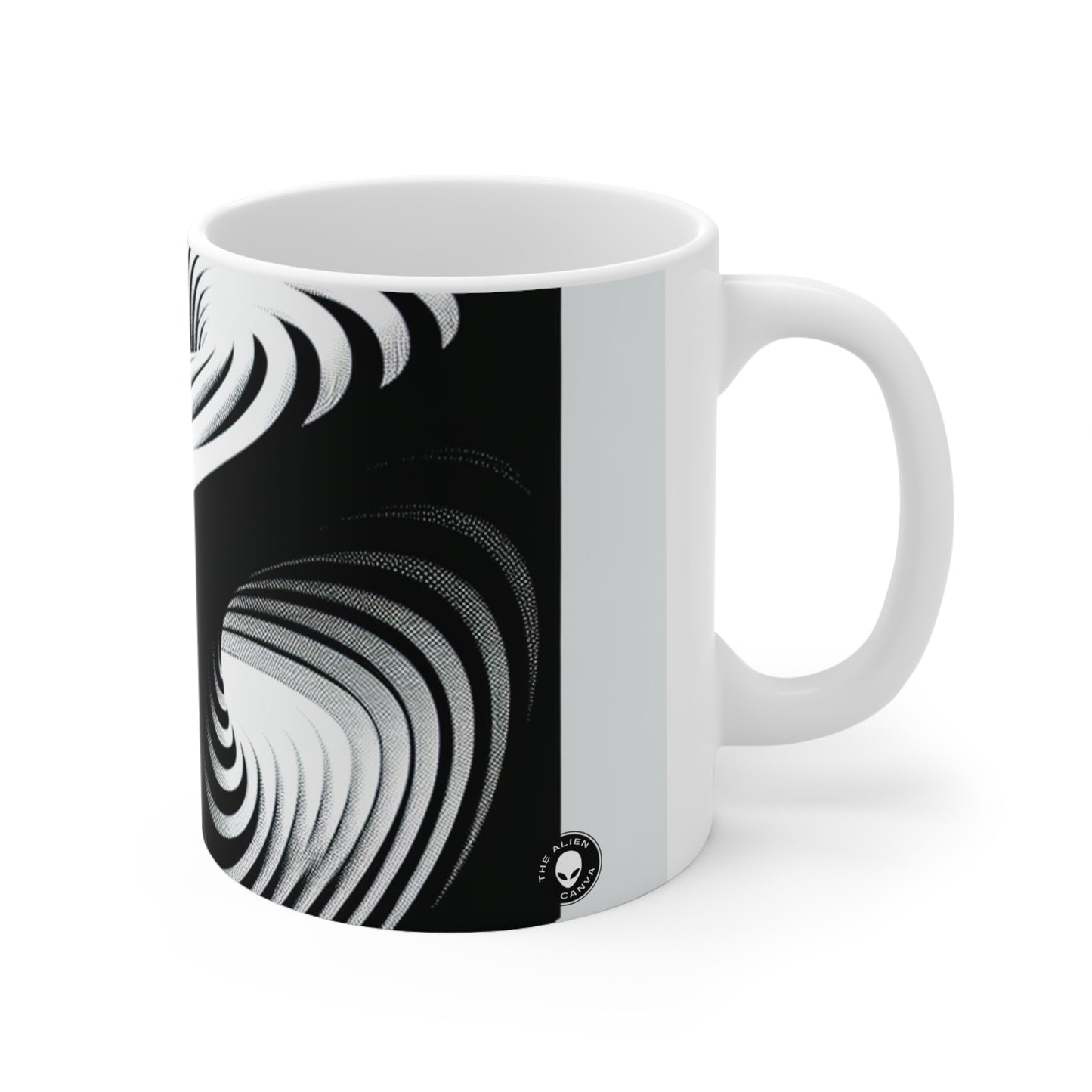 "Convolutional Cube: An Optical Illusion of Unceasing Movement" - The Alien Ceramic Mug 11oz Op Art