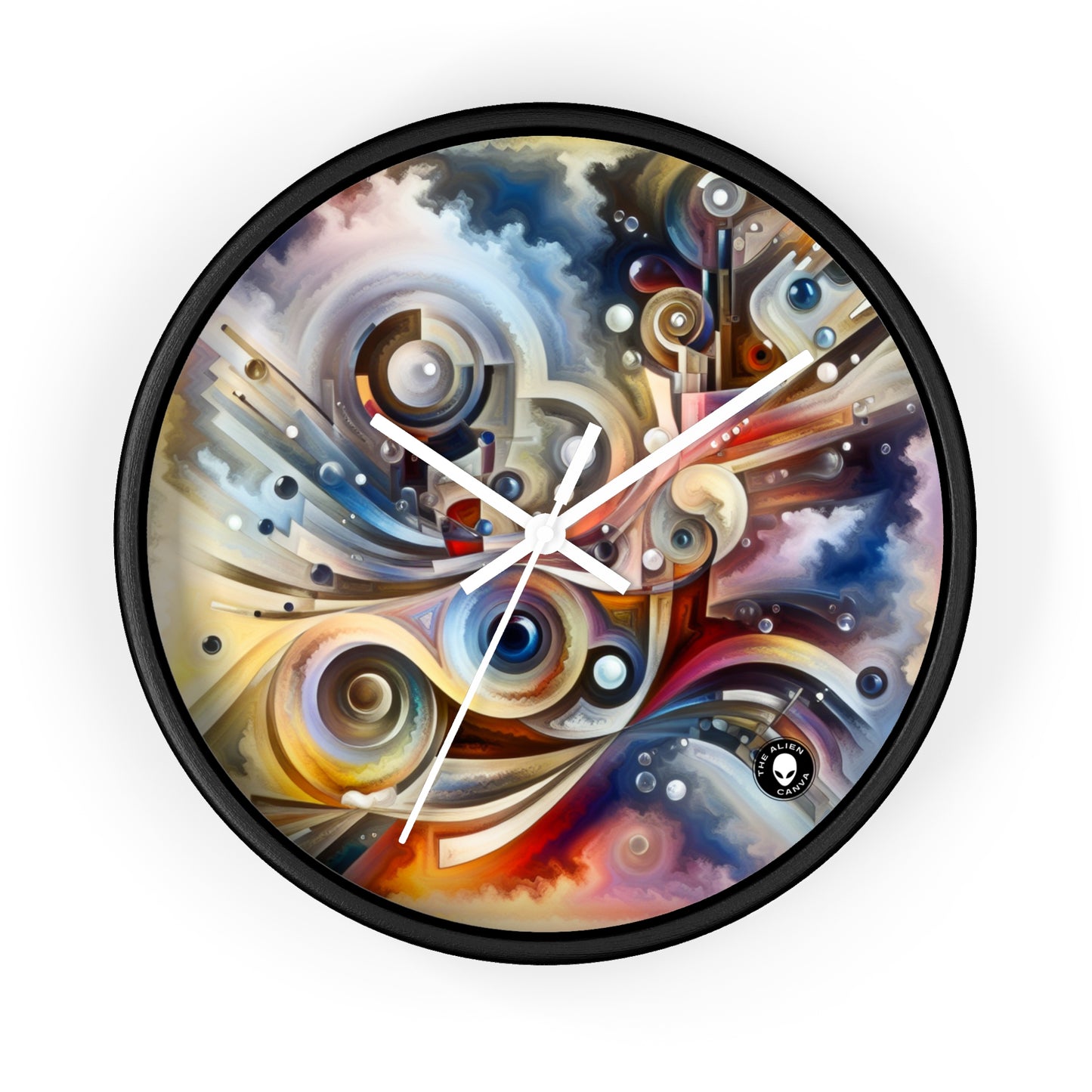 "Nature's Mechanical Symphony" - The Alien Wall Clock Abstract Surrealism