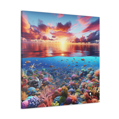 "Sunset Splendor : Récif de corail sous-marin" - The Alien Canva