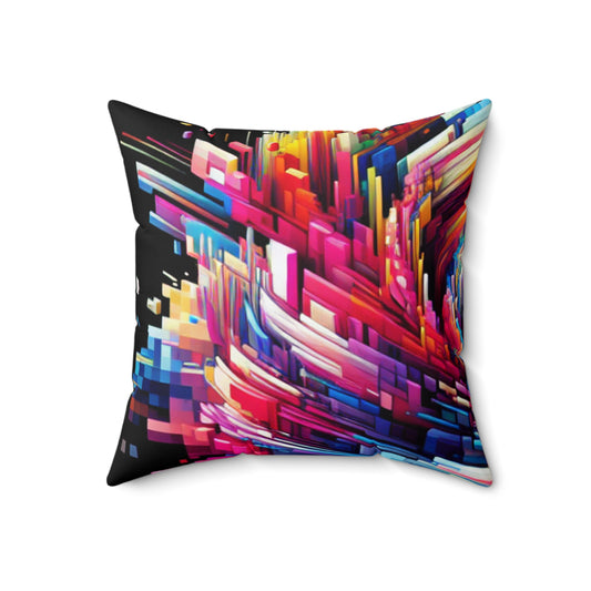 "ChronoSynthesis: A Visual Exploration of Time Perception"- The Alien Spun Polyester Square Pillow Video Art