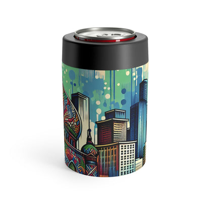 "Bright City: A Pop of Color on the Skyline" - The Alien Can Holder Street Art / Graffiti Style