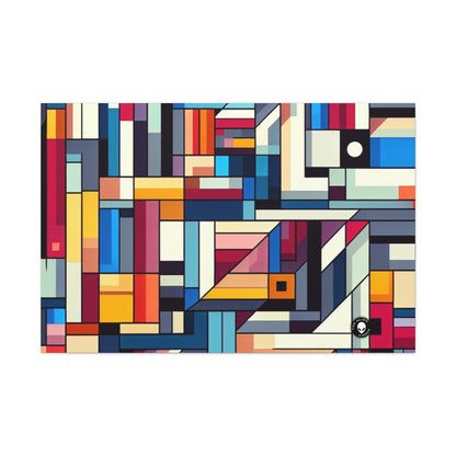 "Futuristic Cityscape: A Geometric Perception" - The Alien Canva Hard-edge Painting