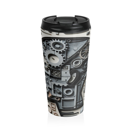 "Temporal Layers: Life's Journey Through Abstract Imagery" - The Alien Stainless Steel Travel Mug Conceptual Art