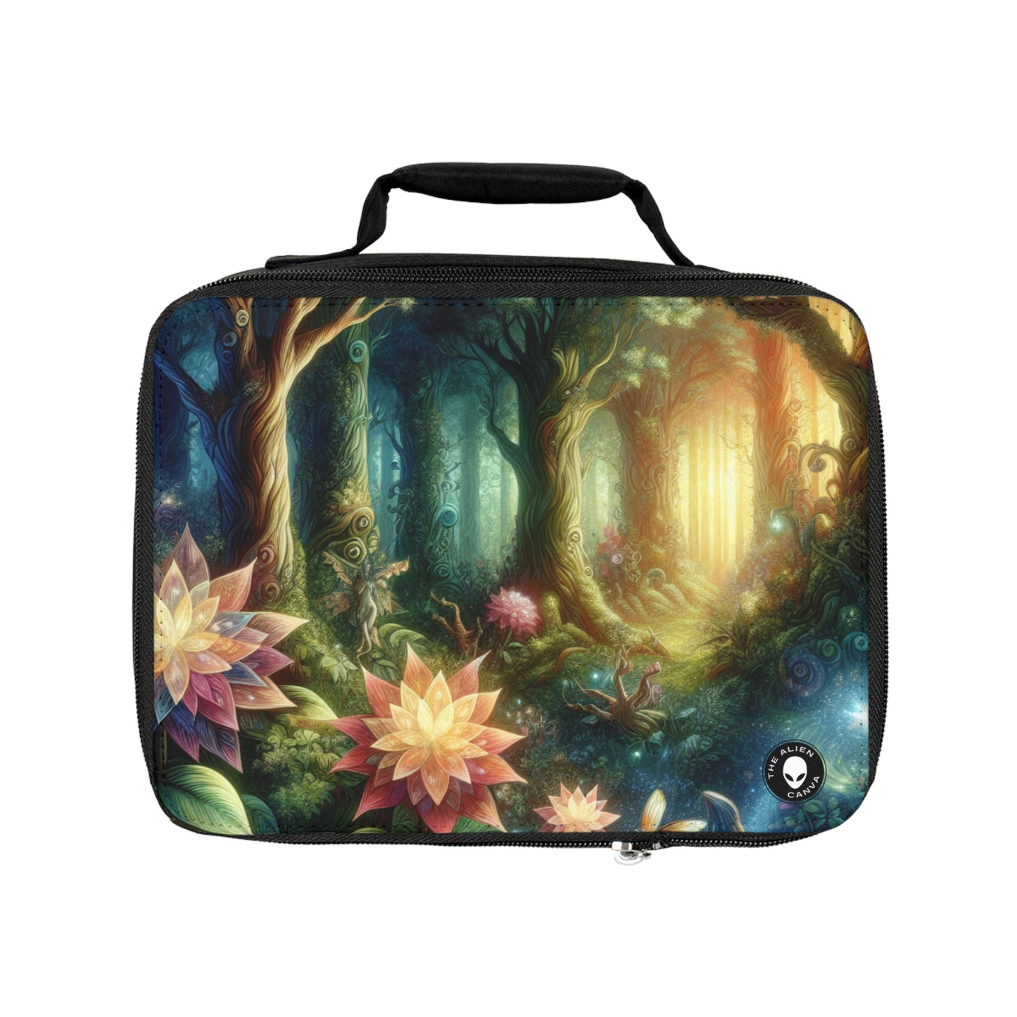 Enchanted Woodland: Glowing Blossoms and Mystical Beings- The Alien Lunch Bag