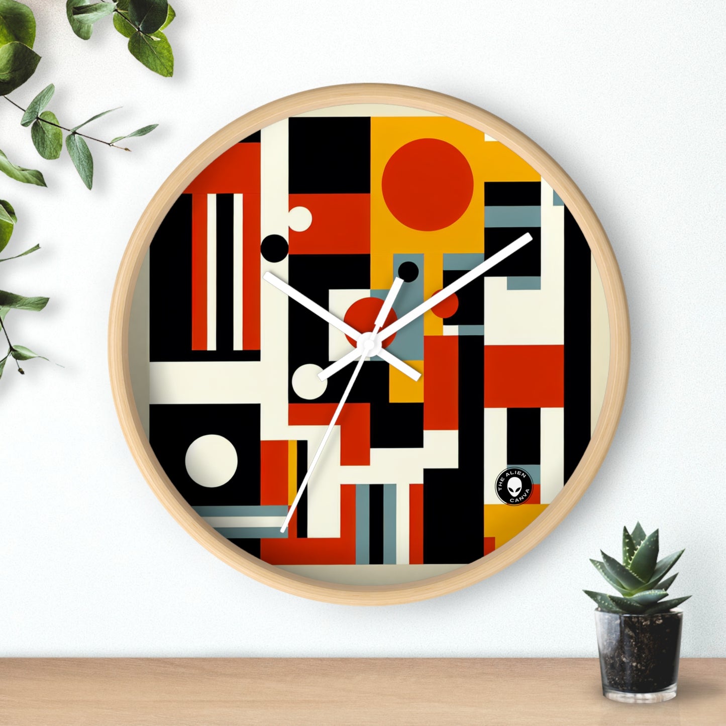 "Futurist Cityscape: Harmonizing Art and Technology in a Dynamic Constructivist Masterpiece" - The Alien Wall Clock Constructivism