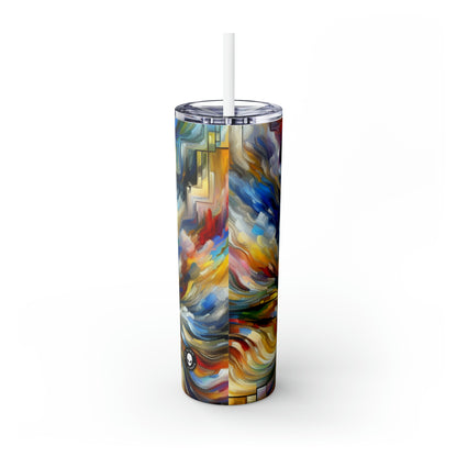 "Storm of Emotions" - The Alien Maars® Skinny Tumbler with Straw 20oz Expressionism