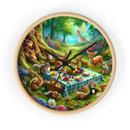 "Enchanted Forest Picnic: A Magical Gathering" - The Alien Wall Clock