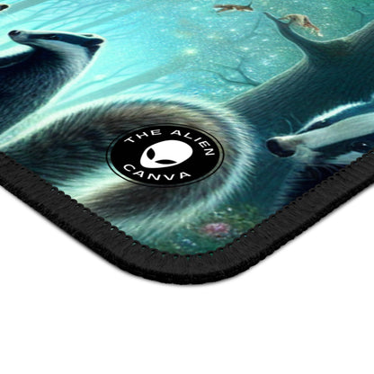 "Mystical Menagerie: Creatures frolicking in an enchanted forest" - The Alien Gaming Mouse Pad