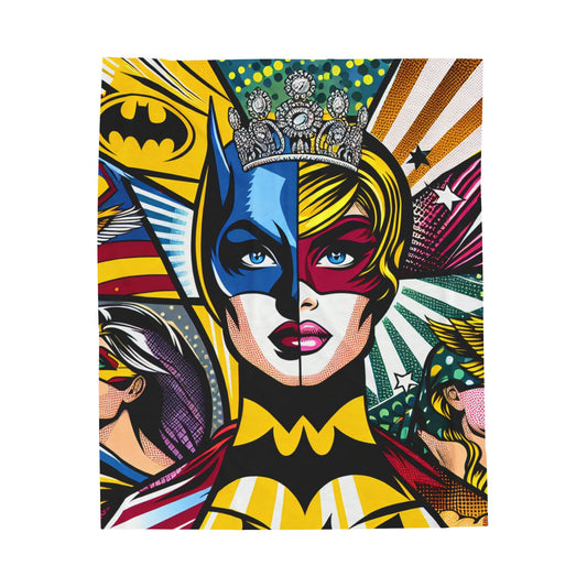 "Héros du Pop Art : Un mélange d'icônes" - La couverture en peluche Alien Velveteen Style Pop Art
