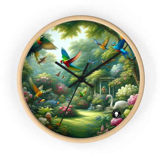 "Exotic Bird Haven" - The Alien Wall Clock