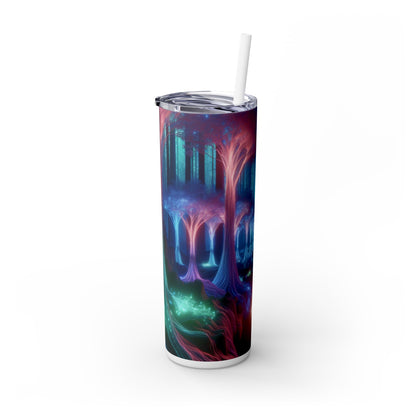 "Glowing Enchanted Forest: A Journey into the Unknown" - The Alien Maars® Skinny Tumbler with Straw 20oz