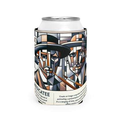 "Cubist Cityscape: Fragmented Views of Urban Energy" - The Alien Can Cooler Sleeve Cubism