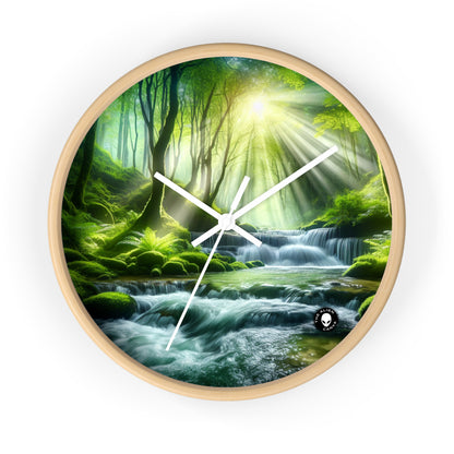 "Oasis de cascade enchanteresse" - L'horloge murale extraterrestre