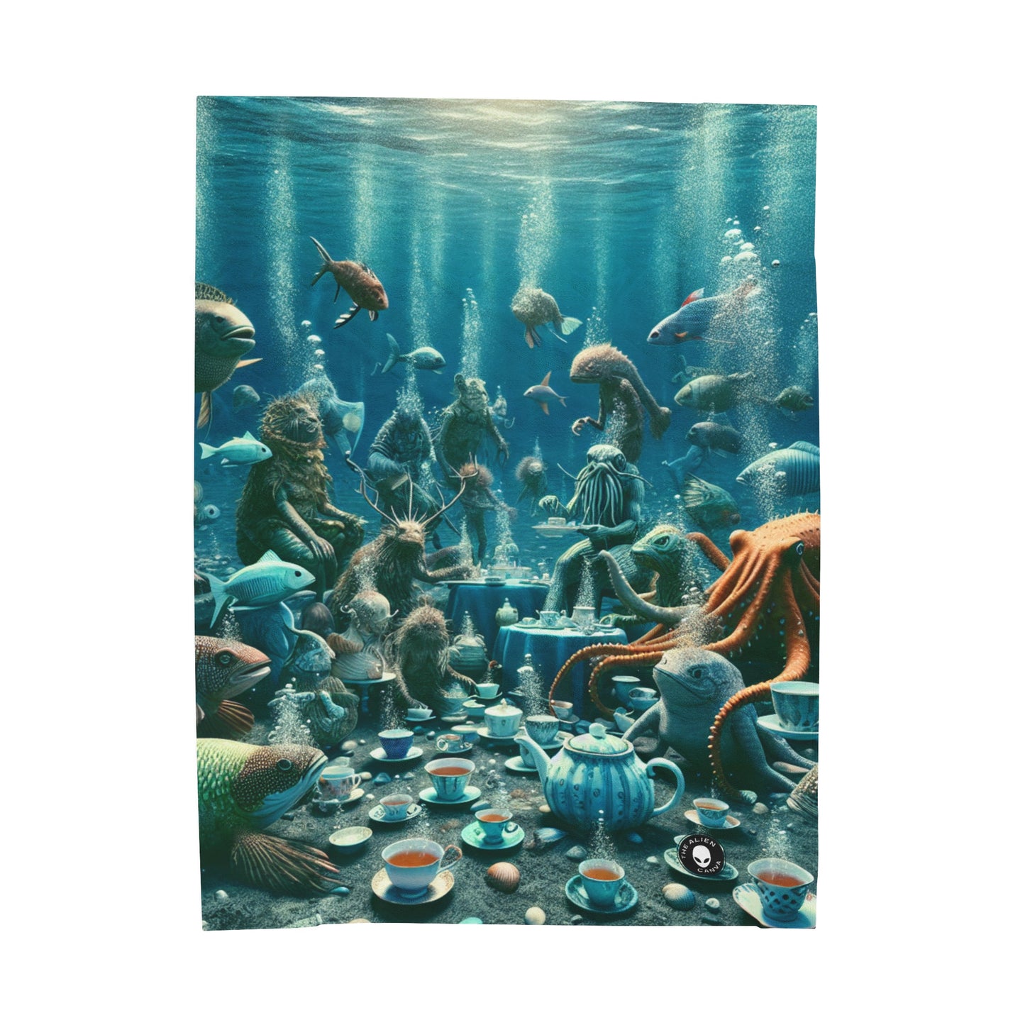 "Tea Time in the Deep Blue Sea" - The Alien Velveteen Plush Blanket