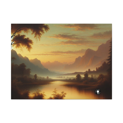 "Misty Morning: Serene Tonalism on a Tranquil Lake" - The Alien Canva Tonalism