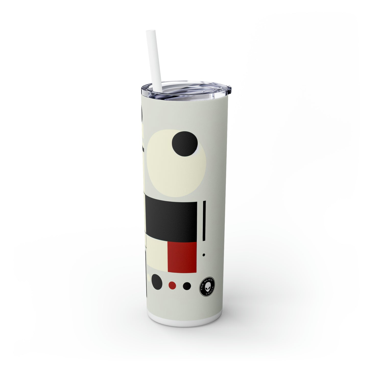 "Dynamic Balance: A Suprematist Exploration" - The Alien Maars® Skinny Tumbler with Straw 20oz Suprematism