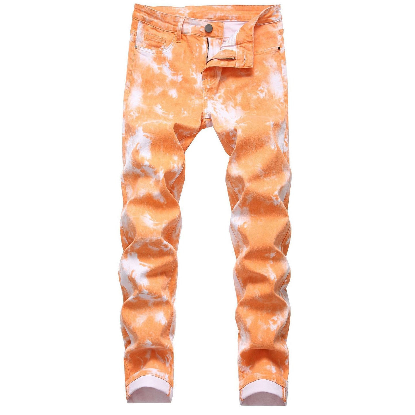 Slim-fit fashion printed men's split trousers