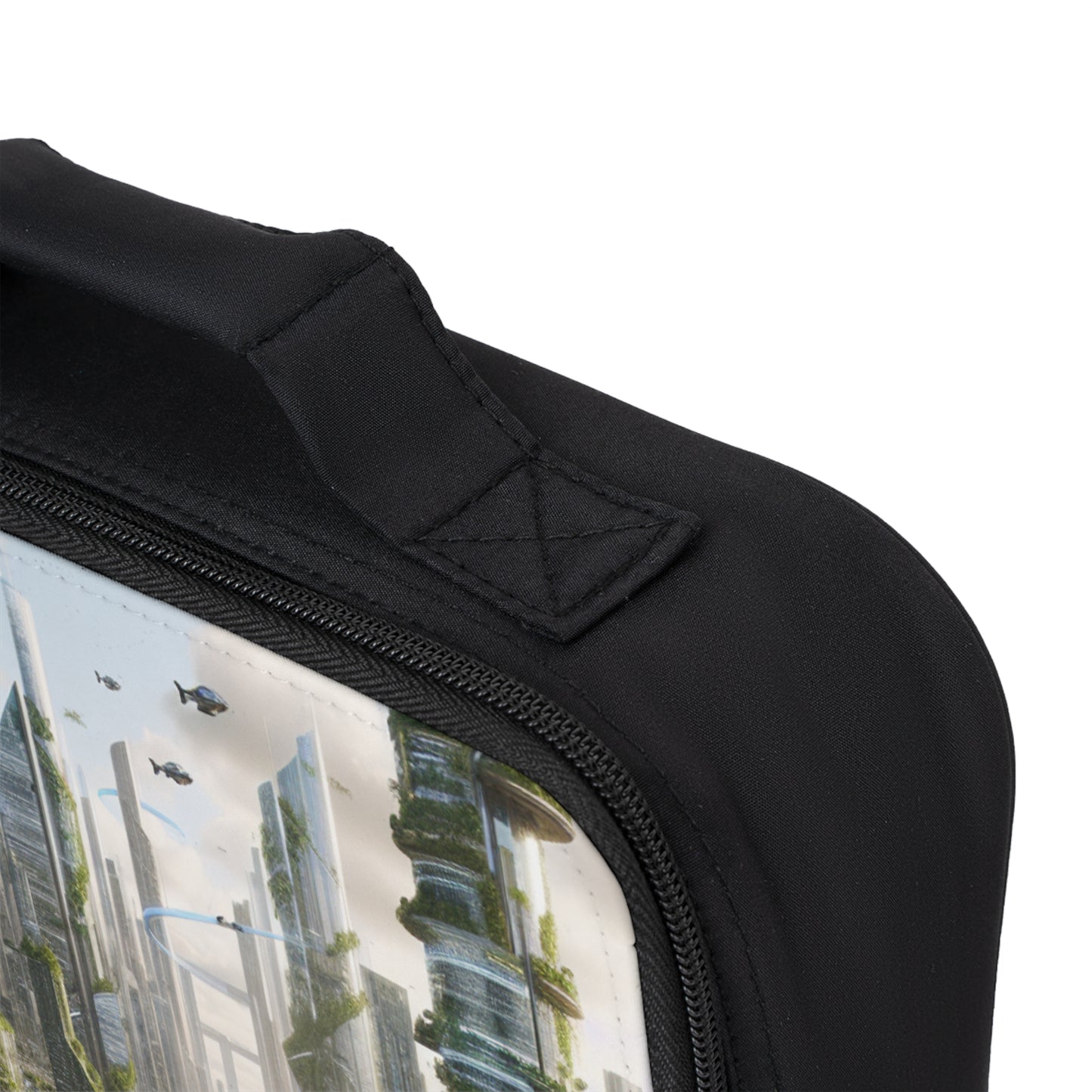 "Nature's Reclamation: A Futuristic Cityscape"- The Alien Lunch Bag